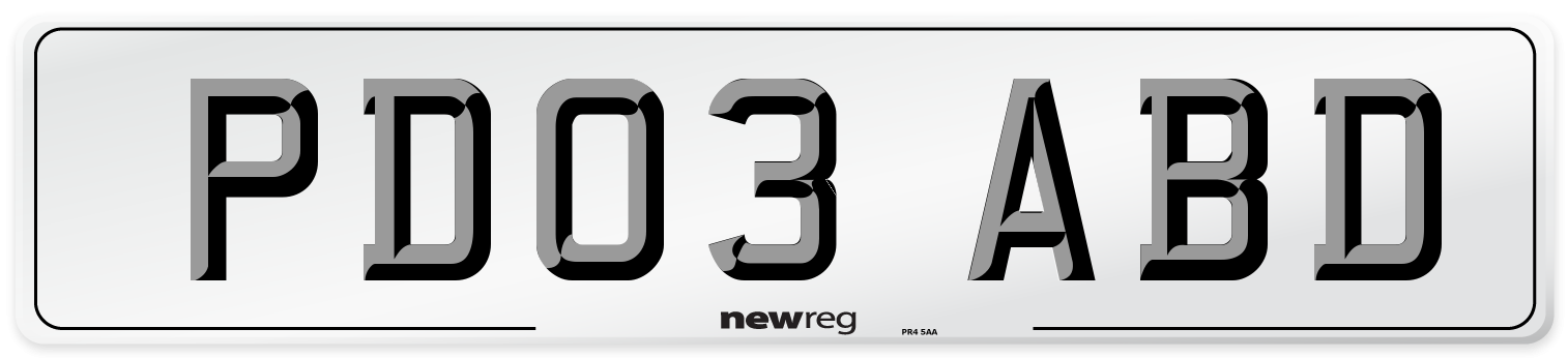 PD03 ABD Number Plate from New Reg